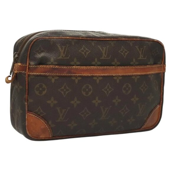 LOUIS VUITTON Monogram Compiegne 28 Clutch Bag M51845 LV Auth 122181 - Picture 1 of 16